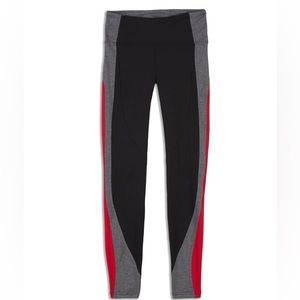 Lululemon Get Going Train Tight leggings in black, gray, and red size 4